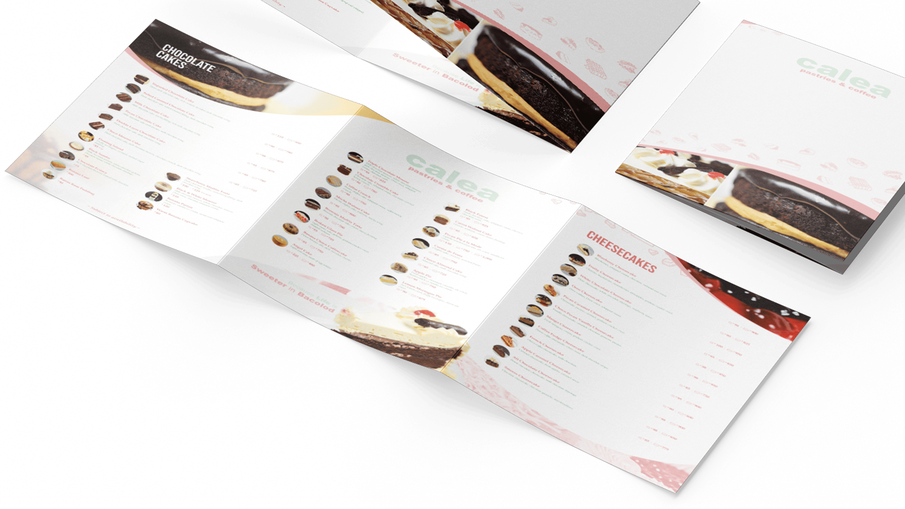 Calea Trifold Cake Menu